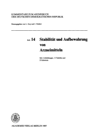 表紙画像: Stabilität und Aufbewahrung von Arzneimitteln 1st edition 9783112763209