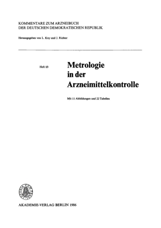 صورة الغلاف: Metrologie in der Arzneimittelkontrolle 1st edition 9783112763223