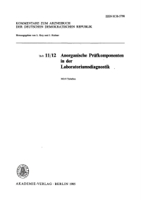 Cover image: Anorganische Prüfkomponenten in der Laboratoriumsdiagnostik 1st edition 9783112763247