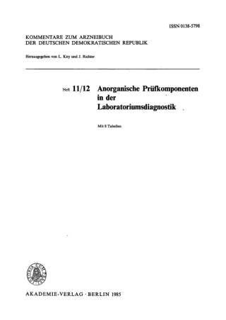 Imagen de portada: Anorganische Prüfkomponenten in der Laboratoriumsdiagnostik 1st edition 9783112763247