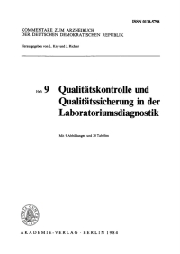 Cover image: Qualitätskontrolle und Qualitätssicherung in der Laboratoriumsdiagnostik 1st edition 9783112763285