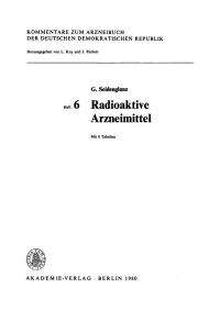 Cover image: Radioaktive Arzneimittel 1st edition 9783112763346