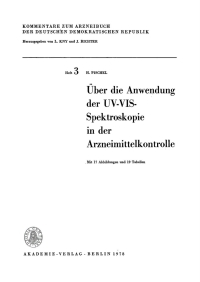 Imagen de portada: Über die Anwendung der UV-VIS-Spektroskopie in der Arzneimittelkontrolle 1st edition 9783112763407