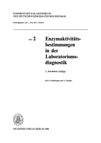 Titelbild: Enzymaktivitätsbestimmungen in der Laboratoriumsdiagnostik 2nd edition 9783112763421