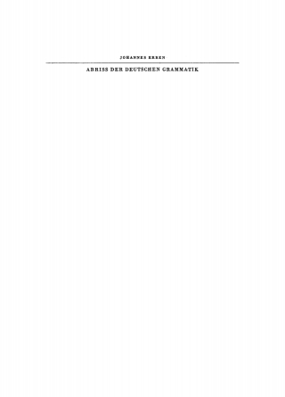 Cover image: Abriss der deutschen Grammatik 7th edition 9783112763568