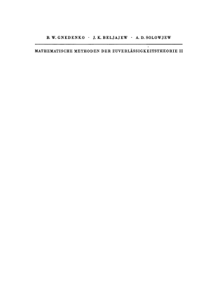 Cover image: Mathematische Methoden der Zuverlässigkeitstheorie II 1st edition 9783112766088