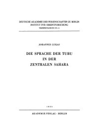 Immagine di copertina: Die Sprache der Tubu in der Zentralen Sahara 1st edition 9783112766187