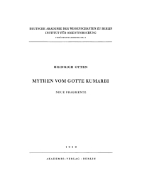 Cover image: Mythen vom Gotte Kumarbi 1st edition 9783112766460