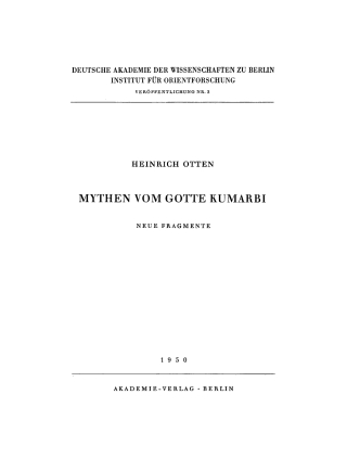 表紙画像: Mythen vom Gotte Kumarbi 1st edition 9783112766460
