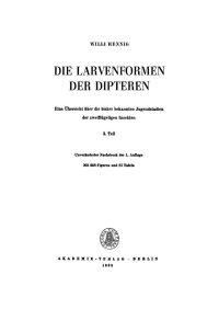 Omslagafbeelding: Willi Hennig: Die Larvenformen der Dipteren. Teil 3 1st edition 9783112766569