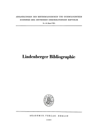 Cover image: Lindenberger Bibliographie 1st edition 9783112767429