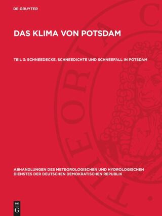 Cover image: Schneedecke, Schneedichte und Schneefall in Potsdam 1st edition 9783112767580