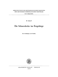 Cover image: Die Schneedecke im Erzgebirge 1st edition 9783112767726