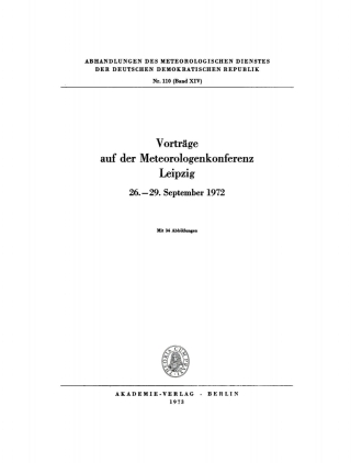 表紙画像: Vorträge auf der Meteorologenkonferenz Leipzig 1st edition 9783112767740