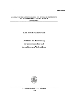 Imagen de portada: Probleme der Ausbreitung in troposphärischen und ionosphärischen Wellenleitern 1st edition 9783112767863