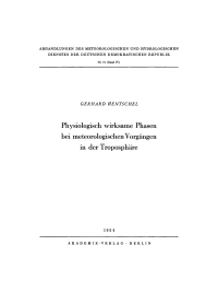 Imagen de portada: Physiologisch wirksame Phasen bei meteorologischen Vorgängen in der Troposphäre 1st edition 9783112767924