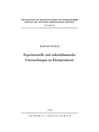 Omslagafbeelding: Experimentelle und mikroklimatische Untersuchungen an Kleingewässern 1st edition 9783112767986