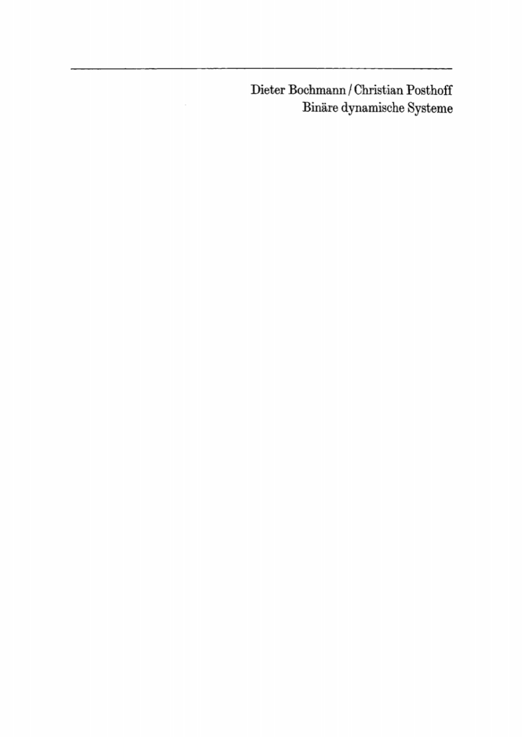 Binäre dynamische Systeme 1st Edition