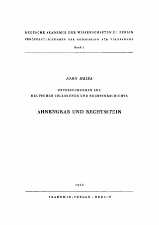 Imagen de portada: Ahnengrab und Rechtsstein 1st edition 9783112769560