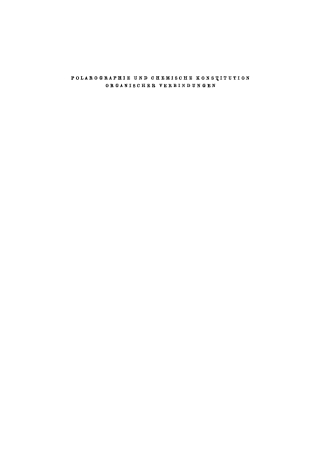 Cover image: Polarographie und chemische Konstitution organischer Verbindungen 1st edition 9783112771280