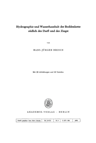 Imagen de portada: Hydrographie und Wasserhaushalt der Boddenkette südlich des Darß und des Zingst 1st edition 9783112772744