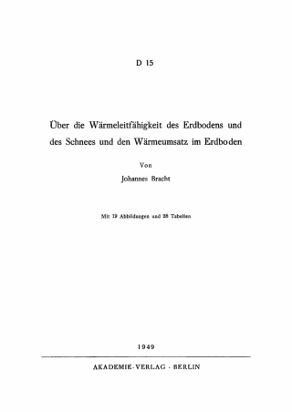 Titelbild: Über die Wärmeleitfähigkeit des Erdbodens und des Schnees und den Wärmeumsatz im Erdboden 1st edition 9783112772843