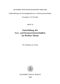 Cover image: Entwicklung der Geo- und Kosmoswissenschaften im Berliner Raum 1st edition 9783112773987