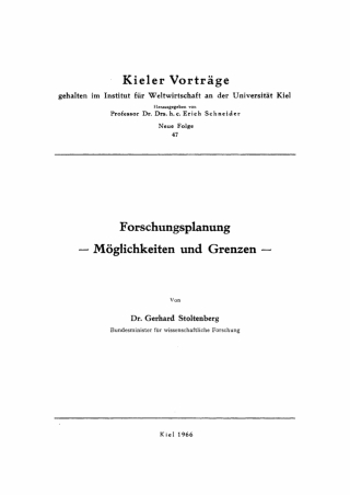 Omslagafbeelding: Forschungsplanung, Möglichkeiten und Grenzen 1st edition 9783112774021