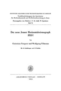 Immagine di copertina: Der neue Jenaer Horizontalseismograph HSJ-I 1st edition 9783112774168