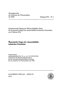 Immagine di copertina: Ökonomische Fragen des wissenschaftlich-technischen Fortschritts 1st edition 9783112774243