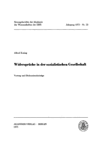 صورة الغلاف: Widersprüche in der sozialistischen Gesellschaft 1st edition 9783112774267