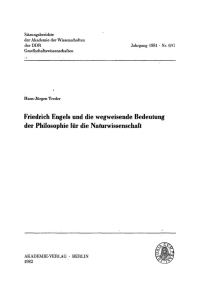 Immagine di copertina: Friedrich Engels und die wegweisende Bedeutung der Philosophie für die Naturwissenschaft 1st edition 9783112774465