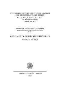 Cover image: Monumenta Germaniae Historica: Bericht für das Jahr 1965/66 1st edition 9783112775240