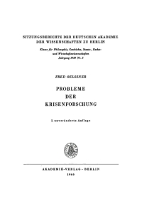 Cover image: Probleme der Krisenforschung 2nd edition 9783112775264