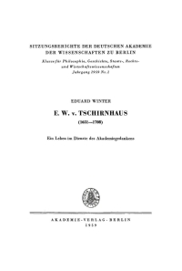 Imagen de portada: E. W. v. Tschirnhaus (1651–1708) 1st edition 9783112775301