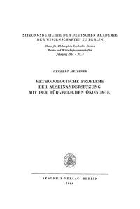 Cover image: Methodologische Probleme der Auseinandersetzung mit der bürgerlichen Ökonomie 1st edition 9783112775561