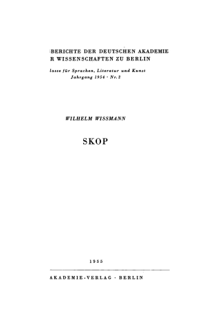 Cover image: Skop 1st edition 9783112775769