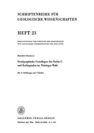 Cover image: Stratigraphische Grundlagen des Stefan C und Rotliegenden im Thüringer Wald 1st edition 9783112775929