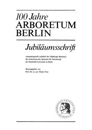 Imagen de portada: 100 Jahre Arboretum Berlin 1st edition 9783112776865