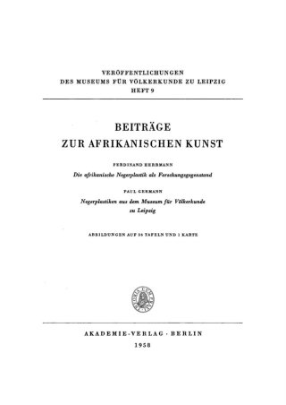 Titelbild: Beiträge zur afrikanischen Kunst 1st edition 9783112781128