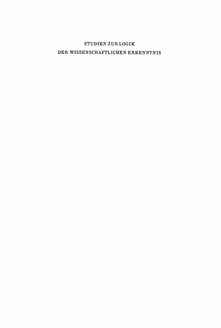 Titelbild: Studien zur Logik der wissenschaftlichen Erkenntnis 1st edition 9783112783160