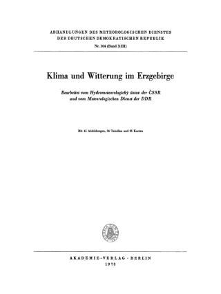 Cover image: Klima und Witterung im Erzgebirge 1st edition 9783112783405