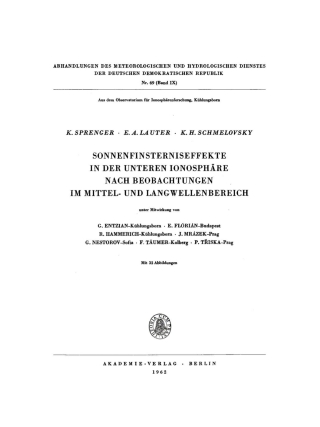 Imagen de portada: Sonnenfinsterniseffekte in der unteren Ionosphäre nach Beobachtungen im Mittel- und Langwellenbereich 1st edition 9783112783863