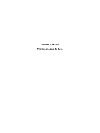 Titelbild: Über die Erhaltung der Kraft 1st edition 9783112787847