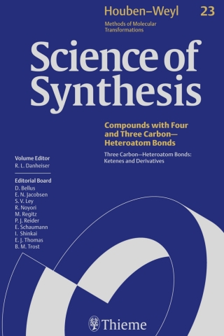 Cover image: Science of Synthesis: Houben-Weyl Methods of Molecular Transformations  Vol. 23 1st edition 9783131187413
