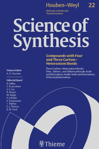 Imagen de portada: Science of Synthesis: Houben-Weyl Methods of Molecular Transformations  Vol. 22 1st edition 9783131187314