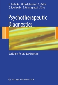 Imagen de portada: Psychotherapeutic Diagnostics 1st edition 9783211773093