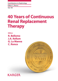 صورة الغلاف: 40 Years of Continuous Renal Replacement Therapy 9783318063066