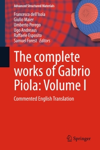 Immagine di copertina: The complete works of Gabrio Piola: Volume I 9783319002620