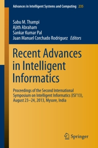 Immagine di copertina: Recent Advances in Intelligent Informatics 9783319017778